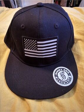 **NWT** Binky Bro- Black American Flag Snapback Hat